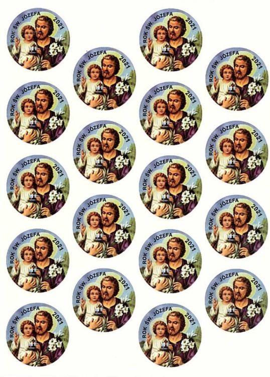 Druki religijne sklep - Naklejki ze świętym Józefem zestaw 2 (180 naklejek)