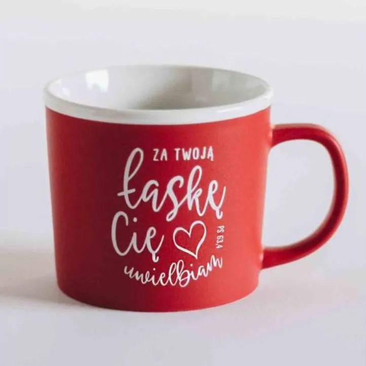 Księgarnia religijna sklep - Kubek matowy "Za Twoją łaskę Cię uwielbiam"