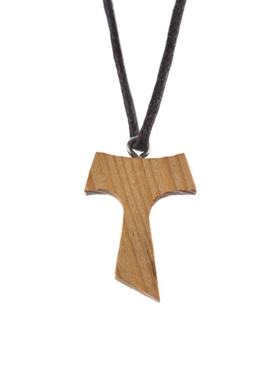 Krzyżyk TAU z rzemykiem na szyję 3 cm WD165 księgarnia religijna sklep