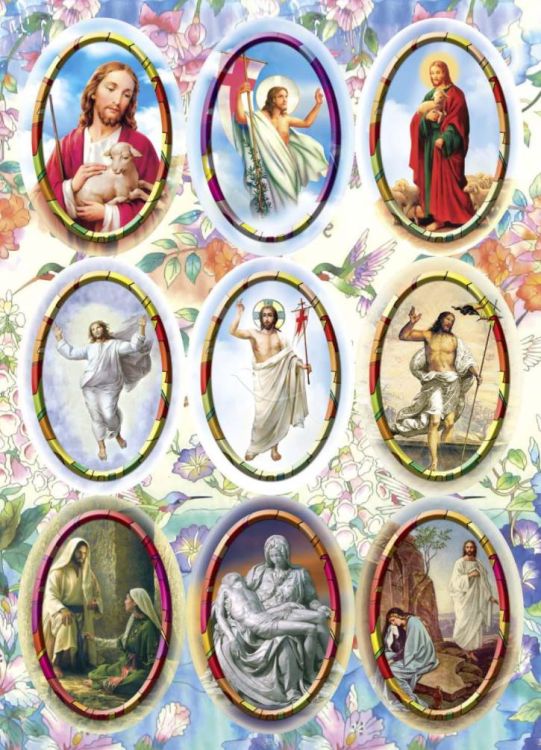 księgarnia religijna sklep chrześcijański - Naklejki wielkanocne Chrystus Zmartwychwstały 029_053 (90 naklejek)