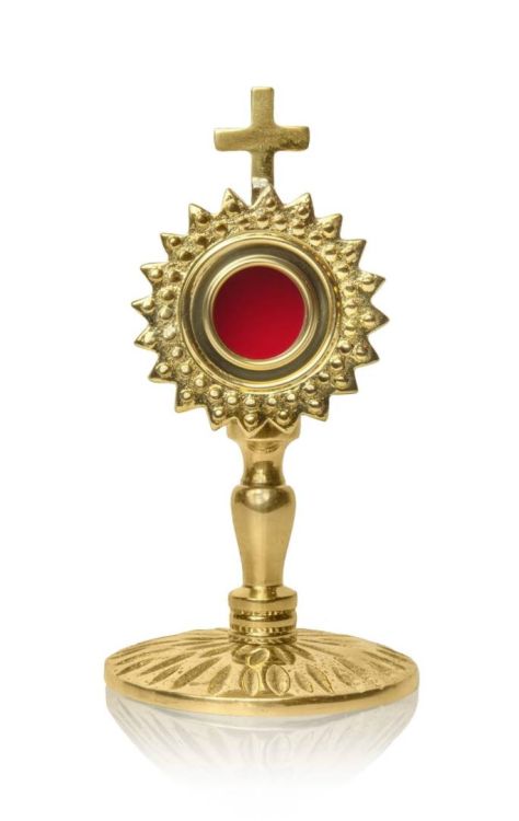 Dewocjonalia artykuły liturgiczne sklep: Relikwiarz mosiężny MN-1018