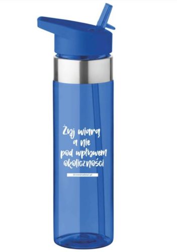 Bidon ze słomką "Żyj wiarą a nie pod wpływem okoliczności" 650ml TR02 sklep chrześcijański księgarnia religijna