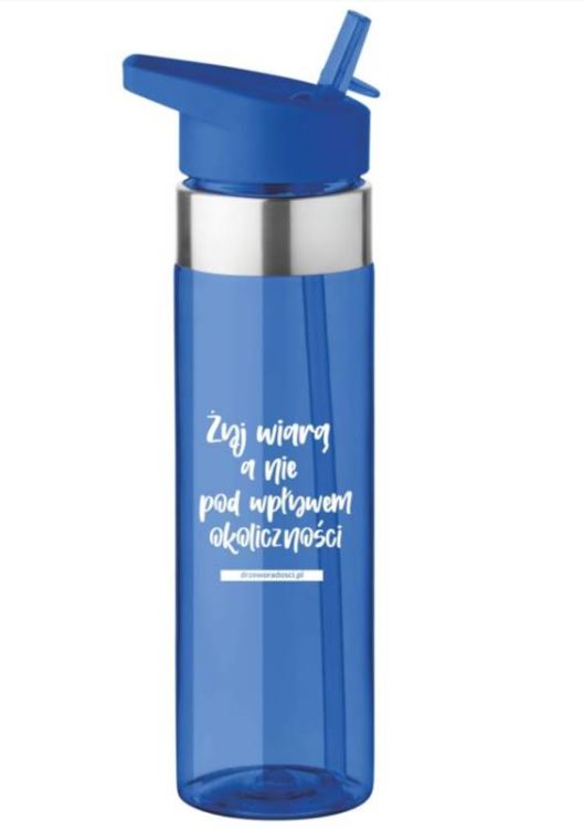 Bidon ze słomką "Żyj wiarą a nie pod wpływem okoliczności" 650ml TR02 sklep chrześcijański księgarnia religijna