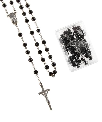 Dewocjonalia różańce dla dorosłych Różaniec z naturalnego kamienia Noc Kairu 6 mm R832