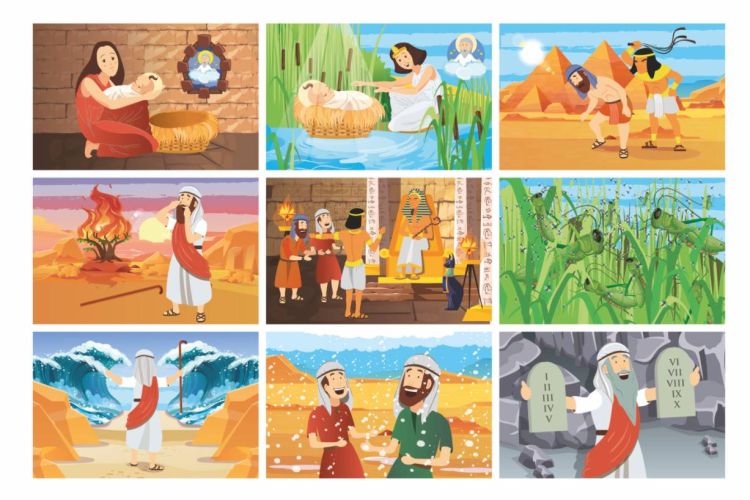 Księgarnia religijna - Puzzle "Mojżesz" - zestaw 9 obrazków upominki religijne sklep z dewocjonaliami.