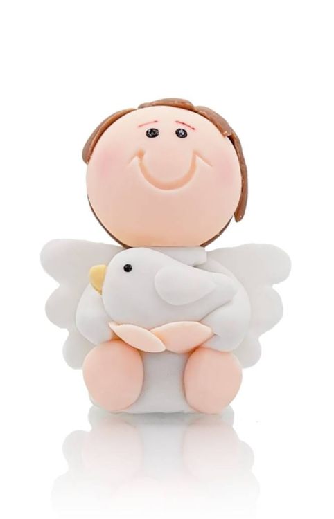 Księgarnia religijna dewocjonalia - Figurka aniołka z modeliny H17170B chłopiec
