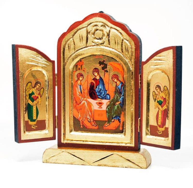 Ikona bizantyjska Trójca Rublowa - tryptyk sklep chrześcijański ikony greckie duży wybór na prezent
