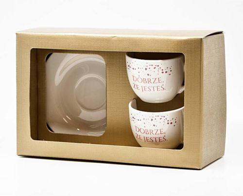 Księgarnia religijna - Filiżanki do espresso 2 sztuki "Dobrze, że jesteś"