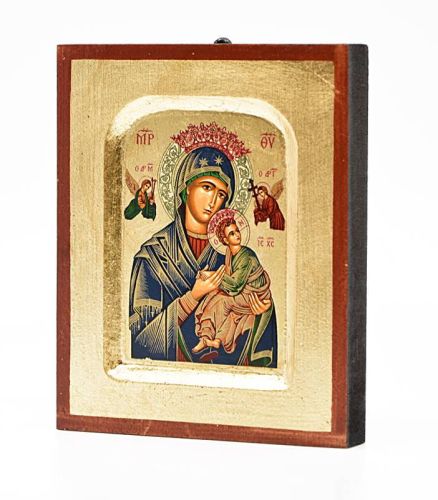 Księgarnia religijna sklep z ikonami - Ikona bizantyjska podróżna Matka Boża Nieustającej Pomocy 10 x 13