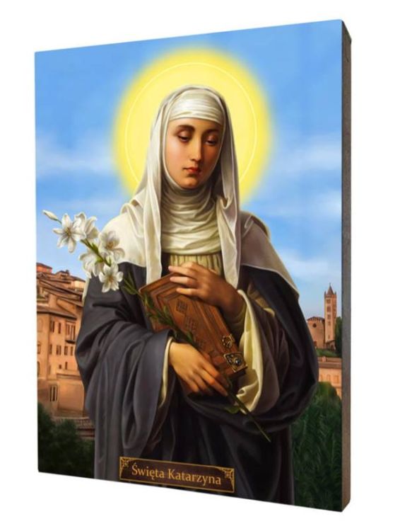 Święta Katarzyna obraz na desce lipowej 20 x 25 księgarnia religijna