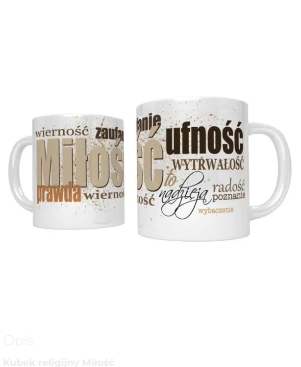 Księgarnia religijna sklep z kubkami: Kubek chrześcijański MIŁOŚĆ
