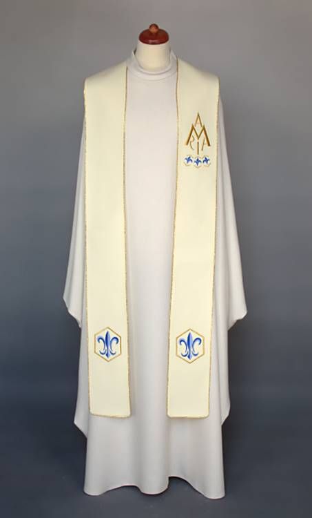 Stuła na uroczystości Maryjne 4-174-1  alba plus