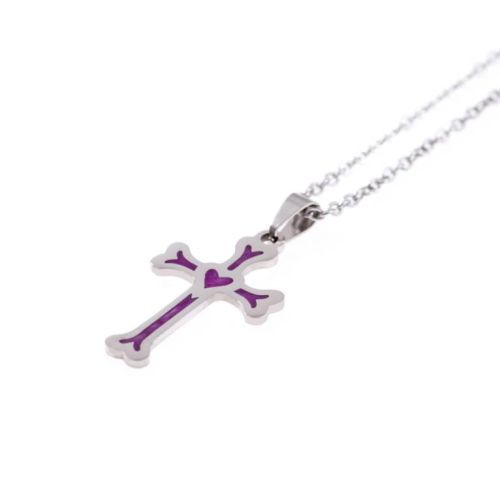 Łańcuszek z krzyżykiem ozdobnym ze stali szlachetnej NS029 sklep chrześcijański on-line