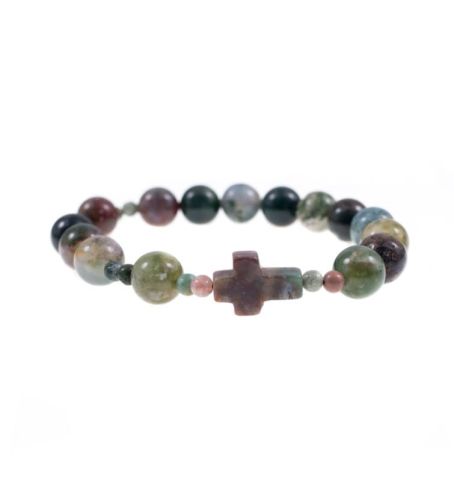 Bransoletka różaniec z agatu - kamień naturalny BC1953 księgarnia religijna