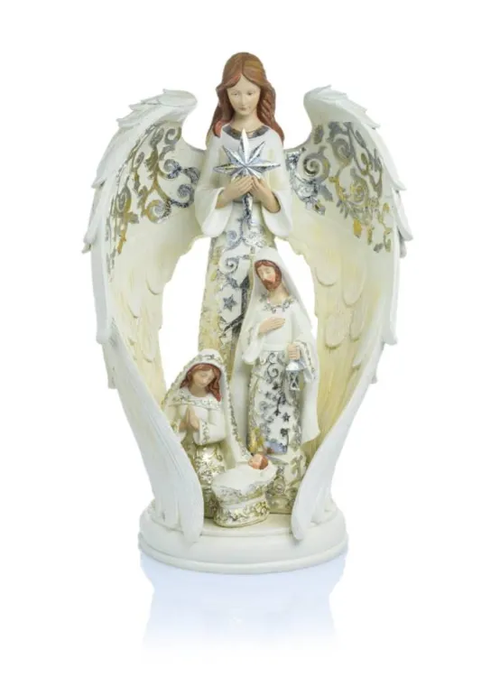 Sklep religijny Anioł i Święta Rodzina szopka figura 40 cm HRM-9313