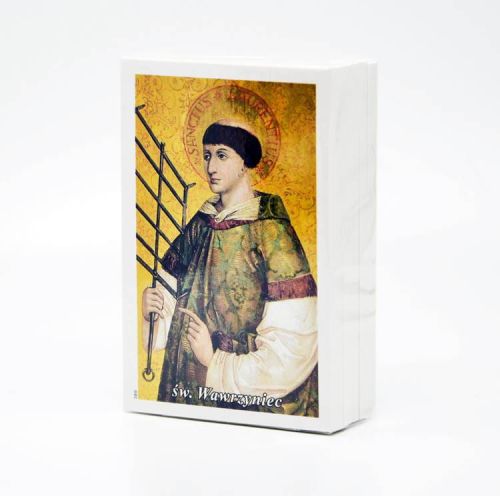 Święty Wawrzyniec obrazki z modlitwą (paczka 100 sztuk) akcydensy sklep dla księdza pomoce parafialne