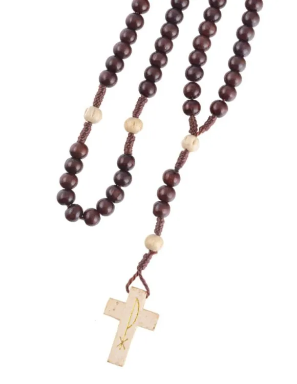 Różaniec z drewna na sznurku R282A sklep dewocjonalia