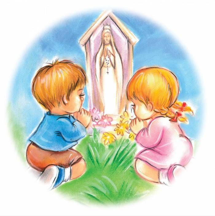 Sklep dewocjonalia księgarnia religijna: Naklejka Dzieci modlą się przed kapliczką (10 sztuk zestaw)