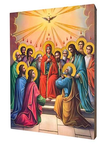 Obraz Zesłanie Ducha Świętego na desce lipowej księgarnia religijna sklep chrześcijański dewocjonalia obrazy