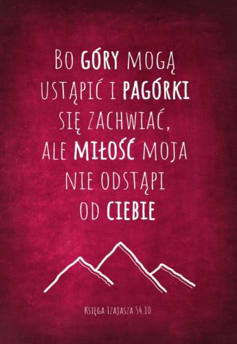 Księgarnia religijna sklep: Pocztówka "Bo góry mogą ustąpić ..." (Iz 54,10)