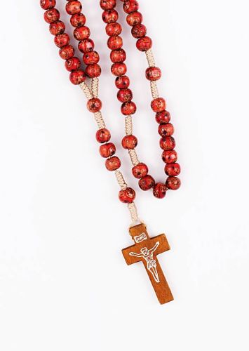 Różaniec z drewna na sznurku R824 sklep e-religijne.pl