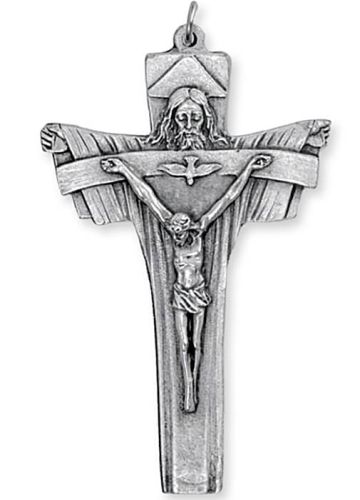 Sklep pamiątki bierzmowania: Krzyżyk Pamiątka Bierzmowania TRÓJCA ŚWIĘTA 9 cm