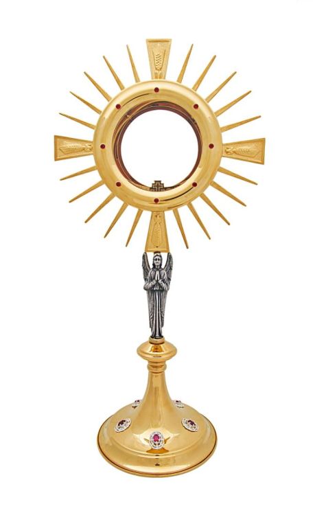 Księgarnia religijna sklep liturgiczny: Monstrancja na duże hostie - wysokość 56 cm 0124