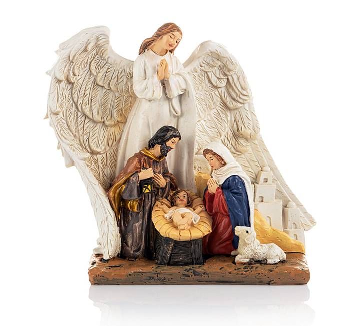 Szopka Święta Rodzina z aniołem 13 cm JS94127A sklep dewocjonalia księgarnia religijna