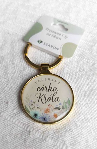 Księgarnia chrześcijańska SZARON wydawnictwo: Brelok metalowy złoty - Ukochana córka Króla