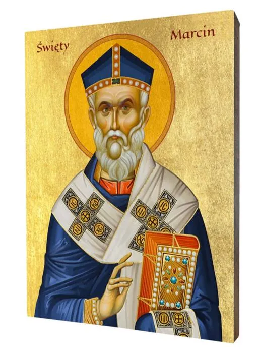 Święty Marcin z Tours ikona złocona sklep chrześcijański z ikonami