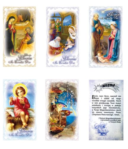 Obrazki na wizytę duszpasterską - kolędę 500 sztuk BROKATOWANE (062_039) księgarnia religijna