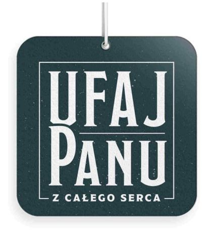 Zawieszka zapachowa do auta NEW CAR "Ufaj Panu z całego serca" księgarnia e-religijne.pl