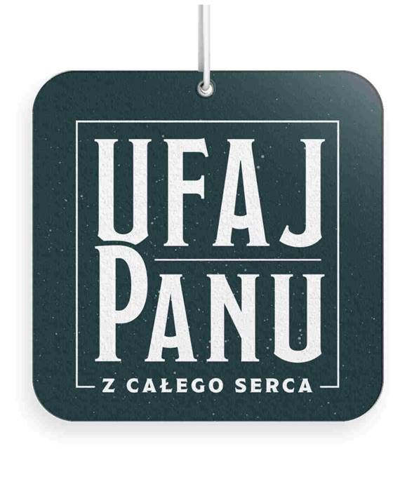 Zawieszka zapachowa do auta NEW CAR "Ufaj Panu z całego serca" księgarnia e-religijne.pl