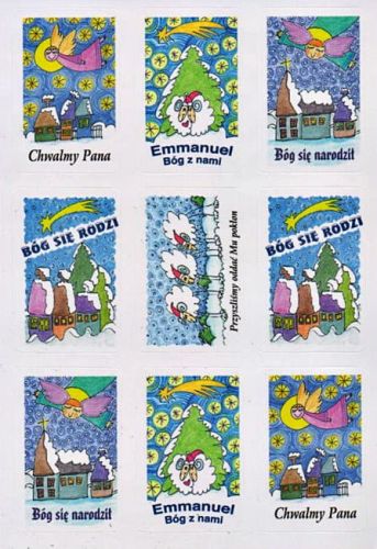Religijne naklejki zestaw 9 sztuk F-042 e-religijne.pl sklep chrześcijański religijne upominki nagrody dla dzieci