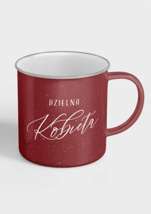 Kubek emaliowany Dzielna kobieta - Jej wartość przewyższa perły  księgarnia religijna sklep