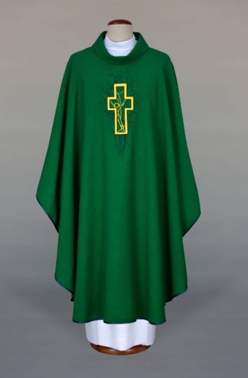 Ornat haftowany zielony lekki 1-394-3 sklep ornaty haftowane