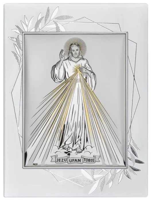 Srebrne obrazki religijne - Pamiątka I Komunii ślubu: