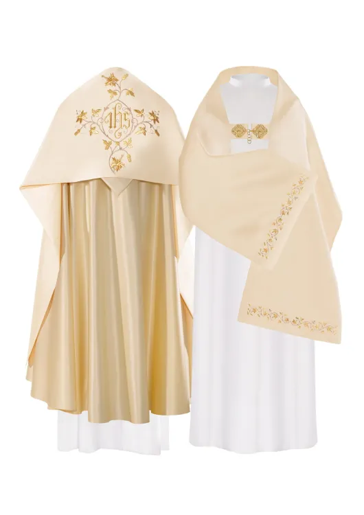 Uroczysty liturgiczny welon naramienny KWL/037  sklep chrześcijański ornaty.pl haftina