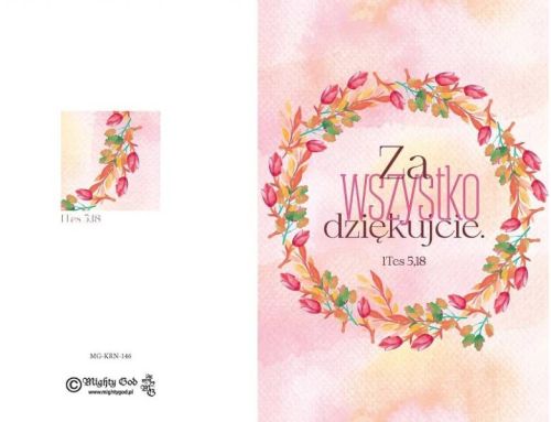 Księgarnia religijna sklep: Karnet "Za wszystko dziękujcie" (1 Tes 5,18)