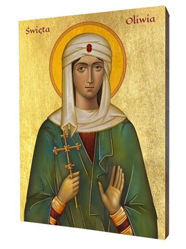 Święta Oliwia ikona złocona sklep z upominkami religijnymi -