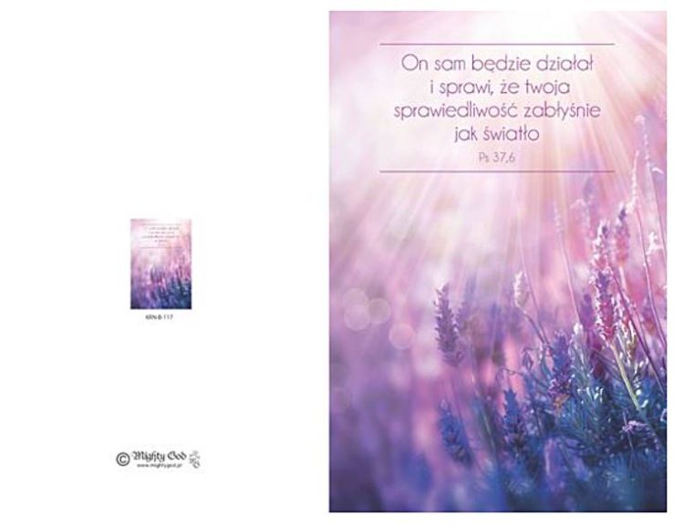 Sklep chrześcijański: Karnet "On sam będzie działał i sprawi, że twoja sprawiedliwość zabłyśnie ..." (Ps 37,6)