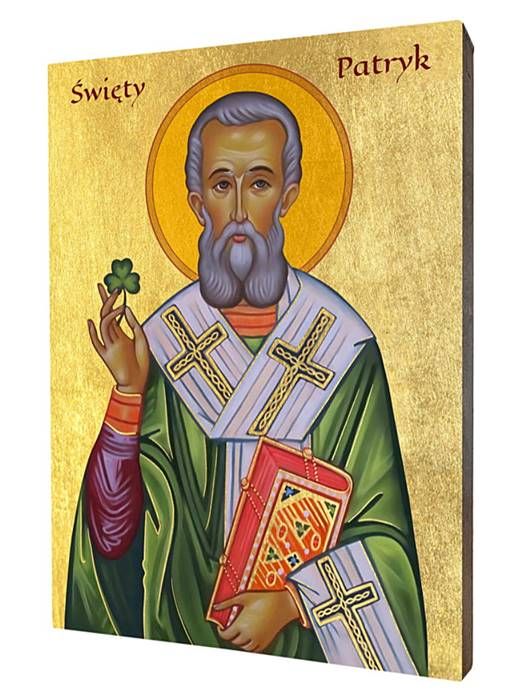 Święty Patryk ikona złocona księgarnia religijna.pl