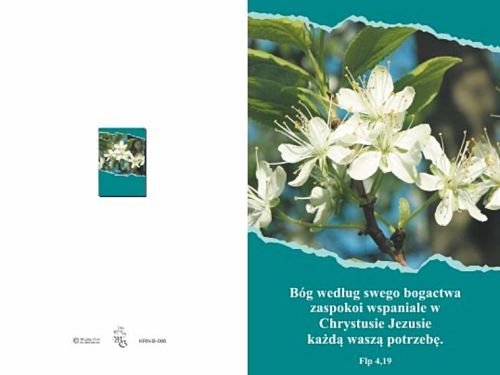 Sklep chrześcijański: Karnet "Bóg według swego bogactwa zaspokoi wspaniale w Chrystusie Jezusie ..."