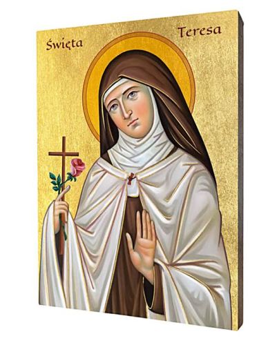 Karmel zakon karmelitański Ikona świętej Teresy od Dzieciątka Jezus złocona