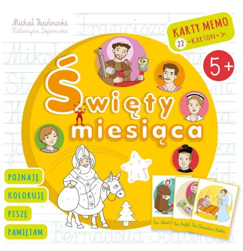 Święty miesiąca - ciekawe historyjki, kolorowanki, 22 karty memo