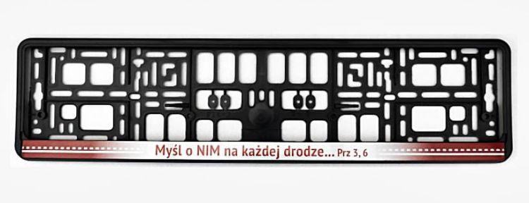 Sklep chrześcijański: Chrześcijańska ramka do tablic rejestracyjnych - Myśl o NIM na każdej drodze (Prz 3,6)