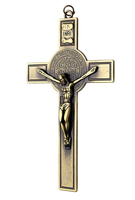 Oryginalny krzyż św. Benedykta do zawieszenia na szyję, który może być wykorzystany jako krzyż lektorski lub pamiątka sakramentu bierzmowania- sklep z dewocjonaliami