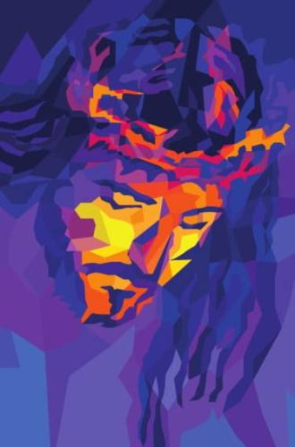 Jezus w koronie cierniowej - diamentowa mozaika WYKLEJANKA do układania