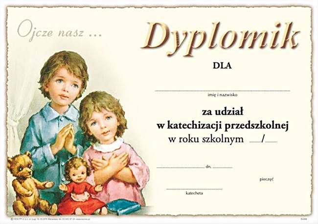 Dyplom katechezy przedszkolnej D-004 księgarnia religijna sklep