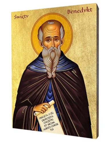 Ikona złocona świętego Benedykta z Nursji sklep internetowy z ikonami